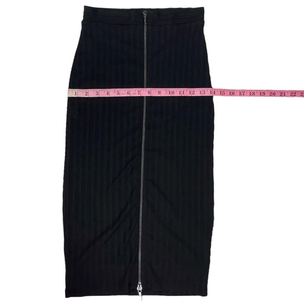 Bebe Full Zip Bodycon Knee Length Pencil Skirt in Black Size XS - Picture 9 of 12
